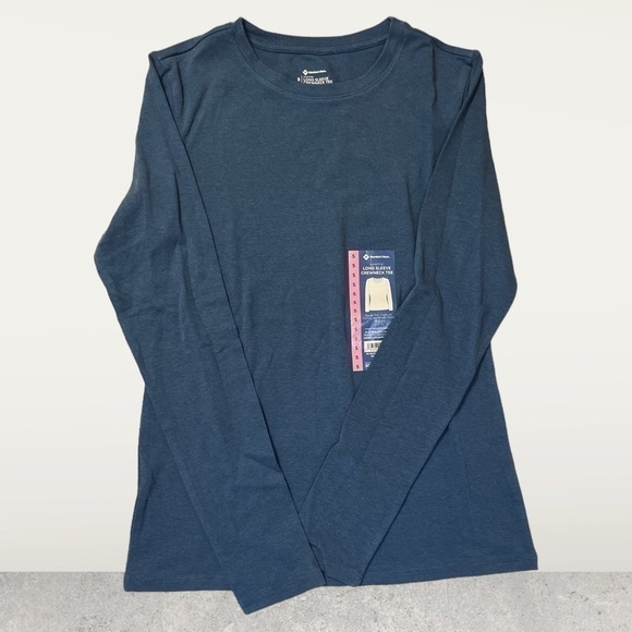 MEMBERS MARK Essential long sleeve t-shirt - BLUE - SMALL or MEDIUM left - Picture 2 of 3